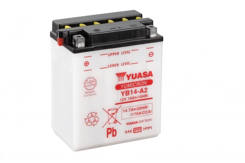 Аккумулятор Yuasa YB14-A2 12В 14Ач 175CCA 134x89x166 мм Прямая (+-)