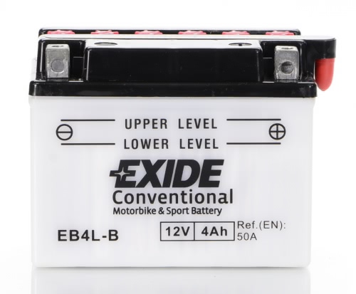 Аккумулятор EXIDE EB4L-B 12В 4Ач 50CCA 120x70x92 мм Обратная (-+)