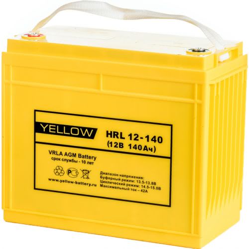 Аккумулятор Yellow HRL 12-140 YL 12В 140Ач 340x172x284 мм Прямая (+-)
