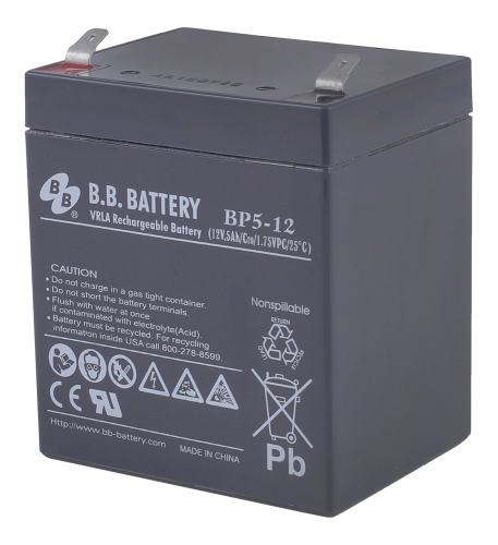 Аккумулятор B.B.Battery BP 5-12 12В 5Ач 90x70x106 мм Прямая (+-)