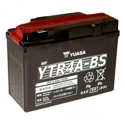 Аккумулятор Yuasa YTR4A-BS 12В 2,3Ач 175CCA 114x89x46 мм Обратная (-+)