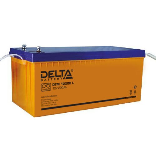 Аккумулятор Delta DTM 12200 L 12В 200Ач 522x238x223 мм Обратная (-+)
