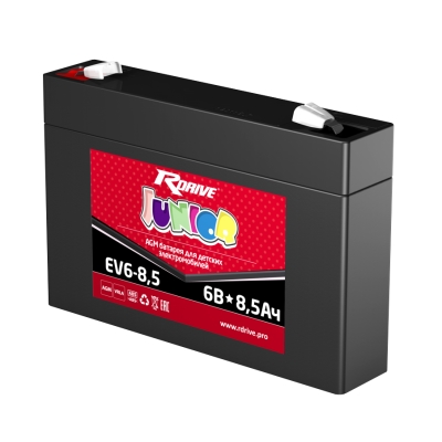 Аккумулятор RDRIVE EV6-8,5 6В 8,5Ач 151x34x94 мм Прямая (+-)