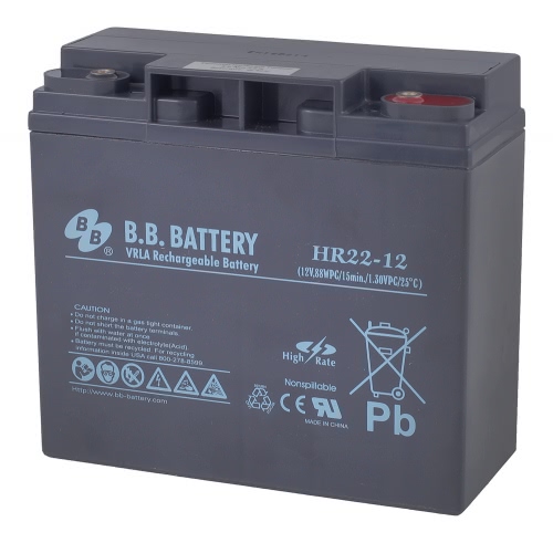 Аккумулятор B.B.Battery HR 22-12 12В 22Ач 181x76x166 мм Обратная (-+)