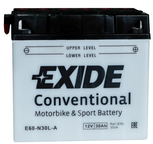 Аккумулятор EXIDE E60-N30L-A 12В 30Ач 300CCA 185x128x168 мм Обратная (-+)