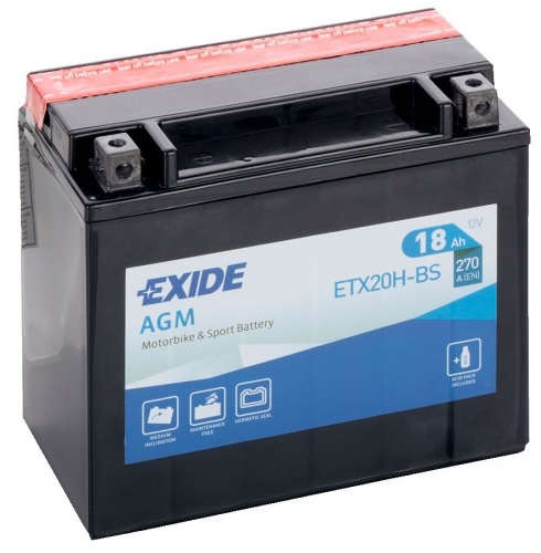 Аккумулятор EXIDE ETX20H-BS 12В 18Ач 270CCA 175x87x155 мм Прямая (+-)
