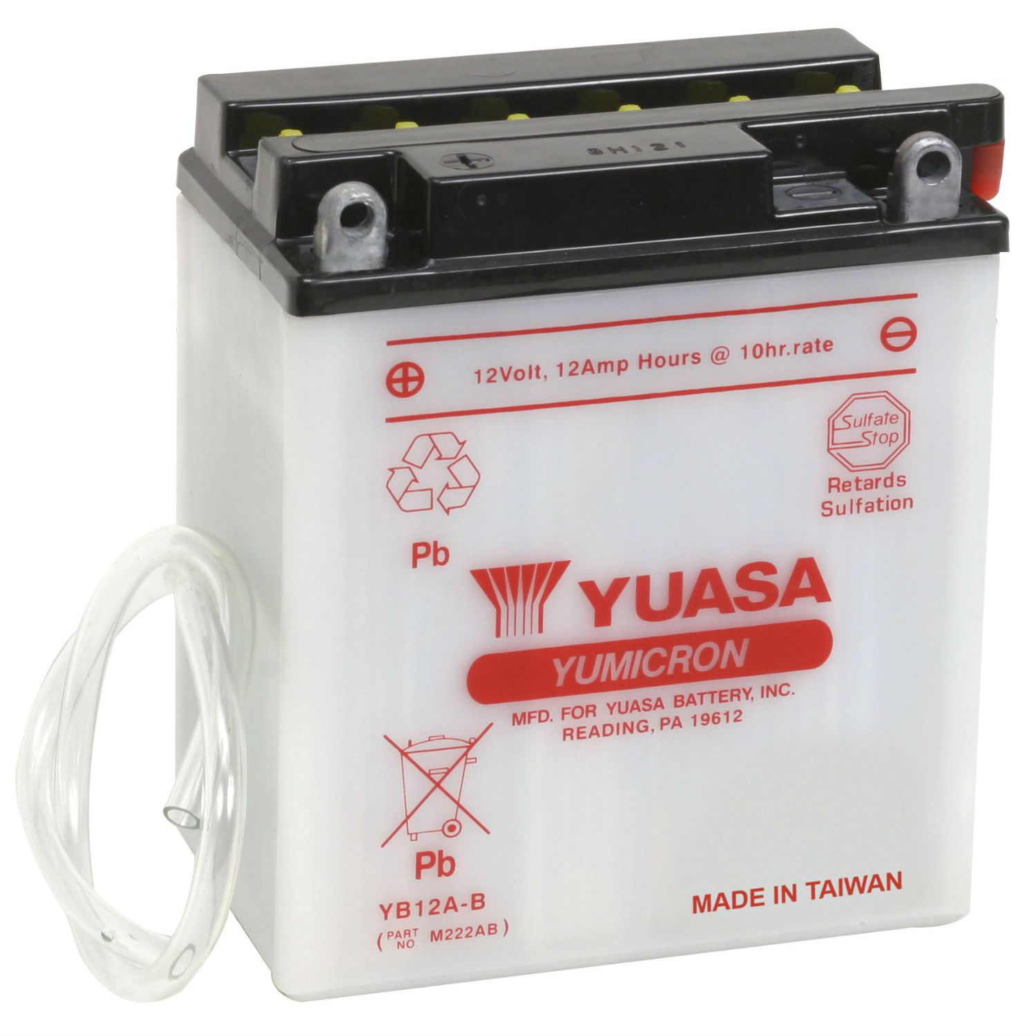 Аккумулятор Yuasa YB12A-B 12В 12Ач 150CCA 134x80x160 мм Прямая (+-)