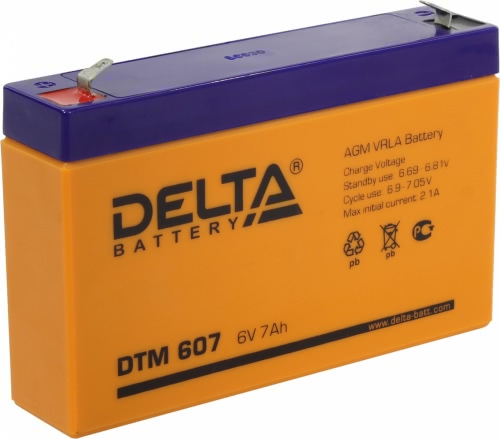 Аккумулятор Delta DTM 607 6В 7Ач 151x34x100 мм Прямая (+-)