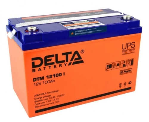Аккумулятор Delta  DTM 12100 I 12В 100Ач  333x173x216 мм Прямая (+-)