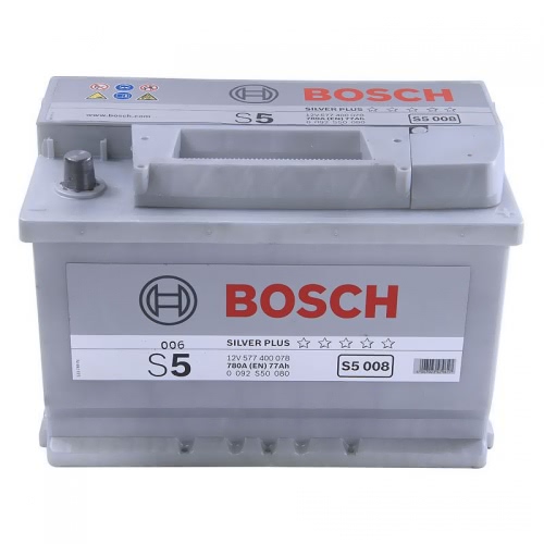 Аккумулятор BOSCH Silver Plus S5 0 092 S50 080 12В 77Ач 780CCA 278x175x190 мм Обратная (-+)