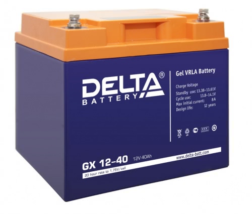 Аккумулятор Delta GX 12-40 12В 40Ач 197x165x170 мм Обратная (-+)