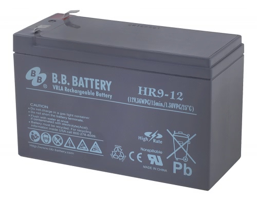 Аккумулятор B.B.Battery HR 9-12 12В 9Ач 151x65x94 мм Прямая (+-)
