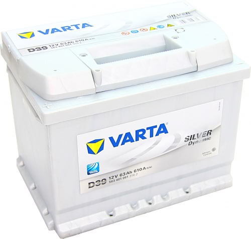 Аккумулятор VARTA Silver Dynamic D39 563401061 12В 63Ач 610CCA 242x175x190 мм Прямая (+-)