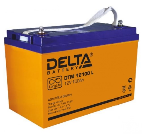 Аккумулятор Delta DTM 12100 L 12В 100Ач 330x171x220 мм Прямая (+-)
