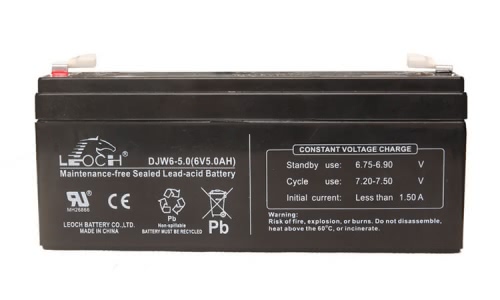 Аккумулятор LEOCH-DJW-6-5-F1 6В 5Ач 169x35x74 мм Прямая (+-)