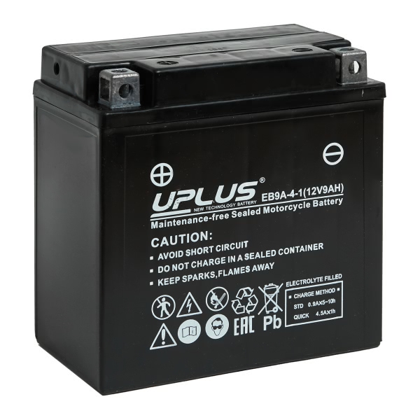 Аккумулятор UPLUS LEOCH EB9A-4-1 (CT1210 YB9-B) 12В 9Ач 100CCA 135X75X139 мм Прямая (+-)