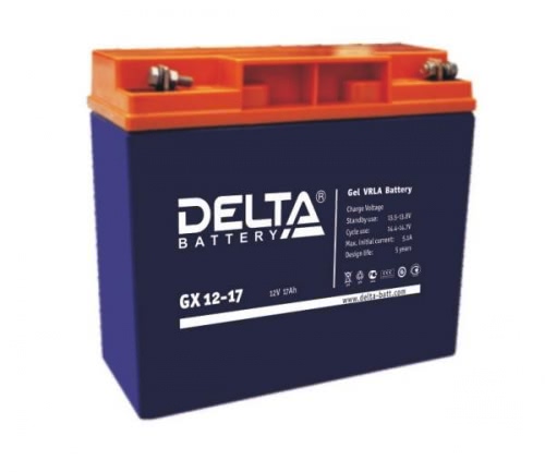 Аккумулятор Delta GX 12-17 12В 17Ач 181x77x167 мм Обратная (-+)