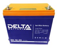 Аккумулятор Delta GX 12-55 12В 55Ач 239x132x235 мм Прямая (+-)