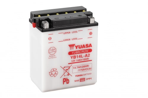 Аккумулятор Yuasa YB14L-A2 12В 14Ач 175CCA 134x89x166 мм Обратная (-+)