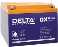 Аккумулятор Delta GX 12-24 12В 24Ач 166x175x125 мм Обратная (-+)