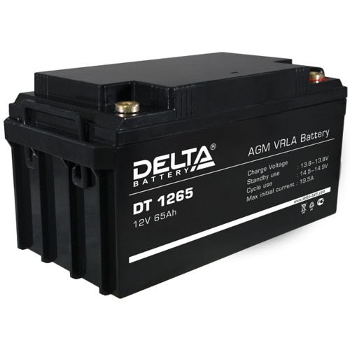 Аккумулятор Delta DT 1265 12В 65Ач 350x167x179 мм Обратная (-+)