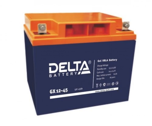 Аккумулятор Delta GX 12-45 12В 45Ач 197x165x170 мм Обратная (-+)