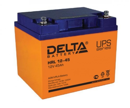 Аккумулятор Delta HRL 12-45 12В 45Ач 198x166x170 мм Обратная (-+)