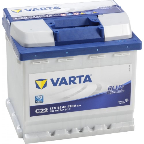 Аккумулятор VARTA Blue Dynamic C22 552400047 12В 52Ач 470CCA 207x175x190 мм Обратная (-+)