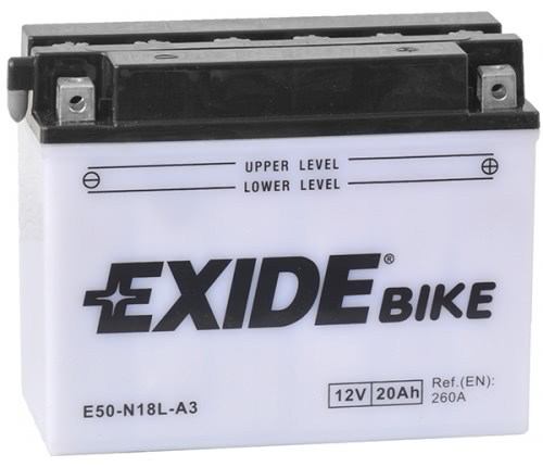 Аккумулятор EXIDE E50-N18L-A3 12В 20Ач 260CCA 205x90x162 мм Обратная (-+)