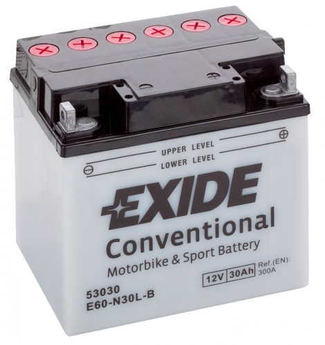 Аккумулятор EXIDE E60-N30L-B 12В 30Ач 300CCA 185x128x168 мм Обратная (-+)