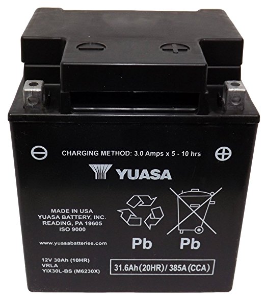 Аккумулятор Yuasa YIX30L-BS-PW 12В 30Ач 385CCA 166x126x175 мм Обратная (-+)