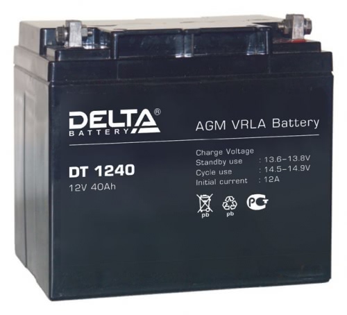 Аккумулятор Delta DT 1240 12В 40Ач 198x166x170 мм Обратная (-+)