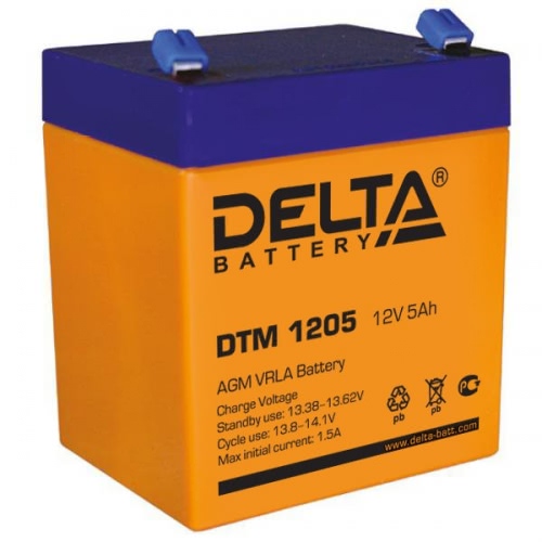 Аккумулятор Delta DTM 1205 12В 5Ач 90x70x107 мм Прямая (+-)
