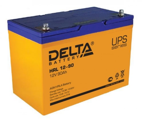 Аккумулятор Delta HRL 12-90 12В 90Ач 306x169x215 мм Прямая (+-)
