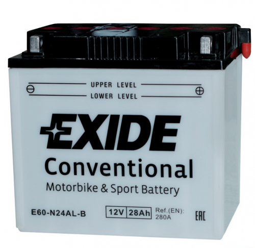 Аккумулятор EXIDE E60-N24AL-B 12В 28Ач 280CCA 184x124x169 мм Обратная (-+)