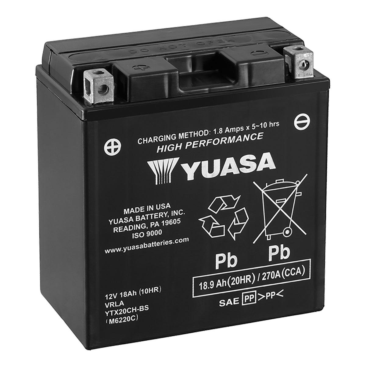 Аккумулятор Yuasa YTX20CH-BS 12В 18Ач 270CCA 150x87x161 мм Прямая (+-)