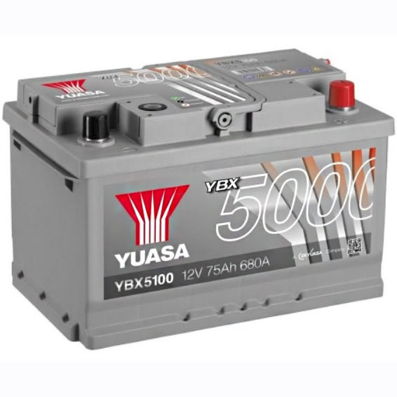 Аккумулятор Yuasa Silver YBX5100 12В 75Ач 680CCA 278x175x175 мм Обратная (-+)