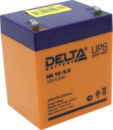 Аккумулятор Delta HR 12-5.8 12В 5,8Ач 90x70x107 мм Прямая (+-)