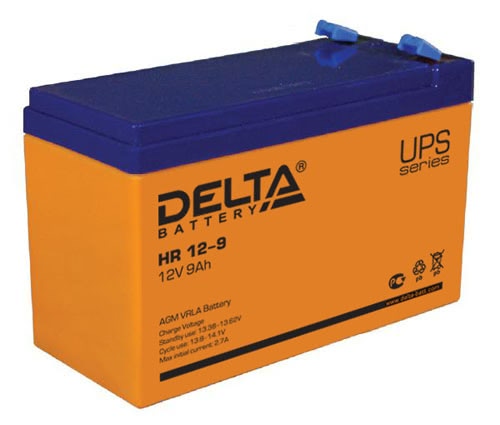 Аккумулятор Delta HR 12-9 12В 9Ач 151x65x100 мм Прямая (+-)
