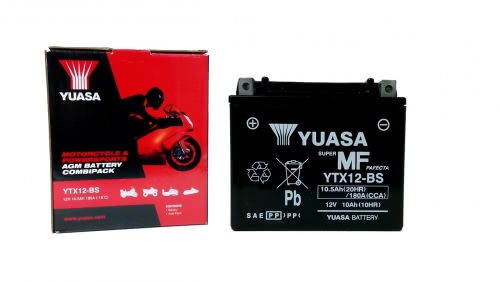 Аккумулятор Yuasa YTX12-BS 12В 10Ач 180CCA 150x87x130 мм Прямая (+-)