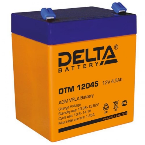 Аккумулятор Delta DTM 12045 12В 4,5Ач 90x70x107 мм Прямая (+-)