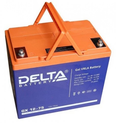 Аккумулятор Delta GX 12-75 12В 75Ач 258x166x215 мм Прямая (+-)