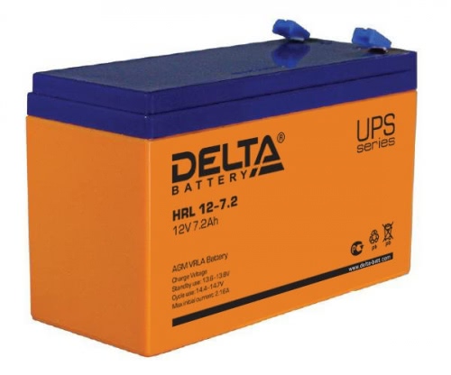 Аккумулятор Delta HRL 12-7.2 12В 7,2Ач 151x65x100 мм Прямая (+-)