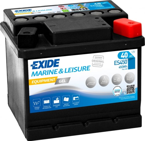 Аккумулятор EXIDE Equipment Gel ES450 12В 40Ач 210x175x175 мм Обратная (-+)