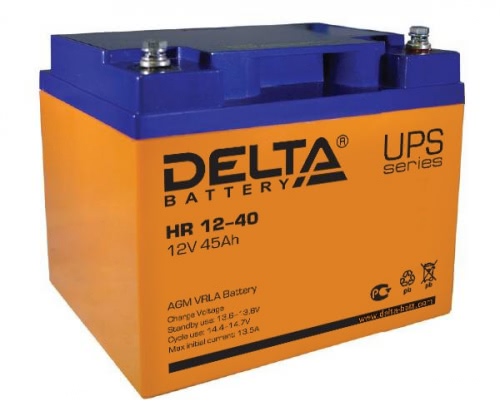 Аккумулятор Delta HR 12-40 12В 45Ач 198x166x170 мм Обратная (-+)