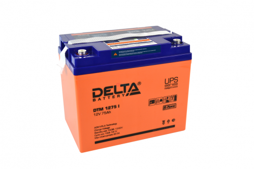 Аккумулятор Delta DTM 1275 I 12В 75Ач 260x168x219 мм Прямая (+-)