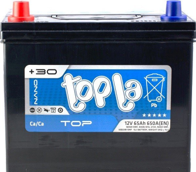 Аккумулятор TOPLA Top Sealed JIS 56569 SMF 118765 12В 65Ач 650CCA 230x172x220 мм Прямая (+-)