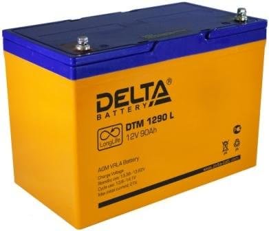 Аккумулятор Delta DTM 1290 L 12В 90Ач 306x169x216 мм Прямая (+-)