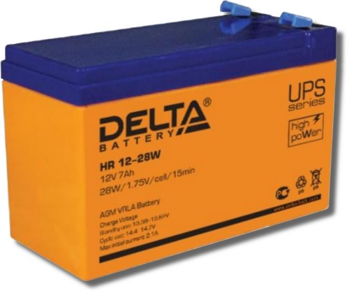 Аккумулятор Delta HR 12-28 W 12В 7Ач 151x65x100 мм Прямая (+-)