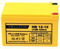 Аккумулятор Yellow HR 12-12 YL 12В 12Ач 151x98x101 мм Прямая (+-)